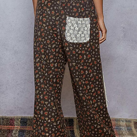 The Brooke POL french terry with varied lace, woven patches accented drawstring - Picture 3 of 4